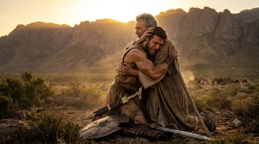 Genesis Chapter 33 — The Reunion of Jacob and Esau: The Volcanic Embrace of Tears, Beholding the Face of God in the Architecture of Peace